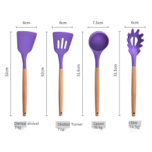 12 piezas en 1 set accesorios de cocina de silicona herramientas de cocina utensilios de cocina de silicona utensilios de cocina con manijas de madera